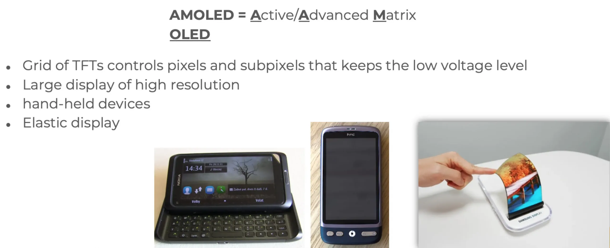 AMOLED – Active Matrix OLED displays